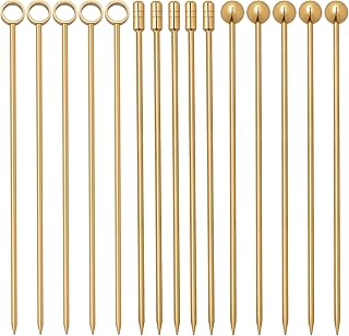 I-MART 15 Pack Stainless Steel Cocktail Picks Martini Olive Skewers, Reu...