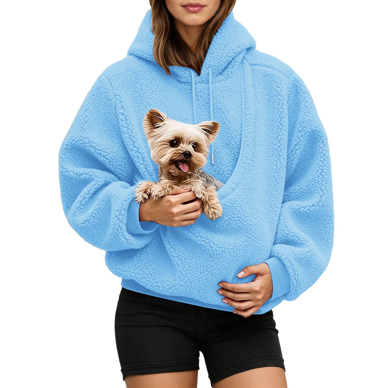 Pet Pouch Hoodie Oversized Pullover for Cats and Small Dogs