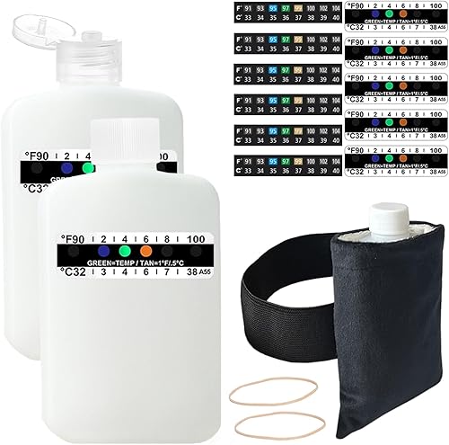 Kit completo de prueba de orina, bolsa de cintura oculta, tira de prueba de temperatura de botella vacía para viajes portátiles