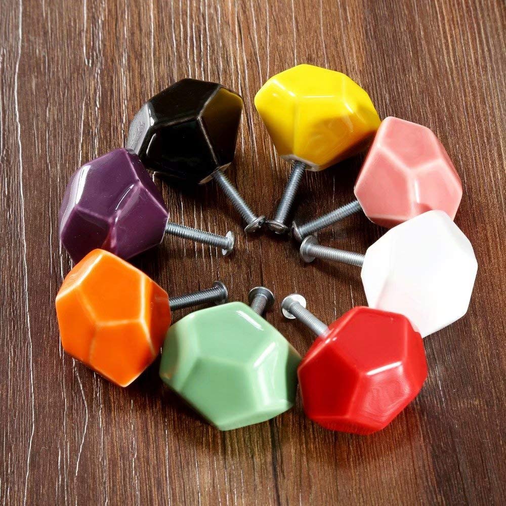 6 pomelli per cassetti, in ceramica, per mobili, cucina, camera da letto, ufficio, armadietti, porte, mobili, cassettiere, maniglie per armadi, guardaroba, decorazioni per la casa (viola)