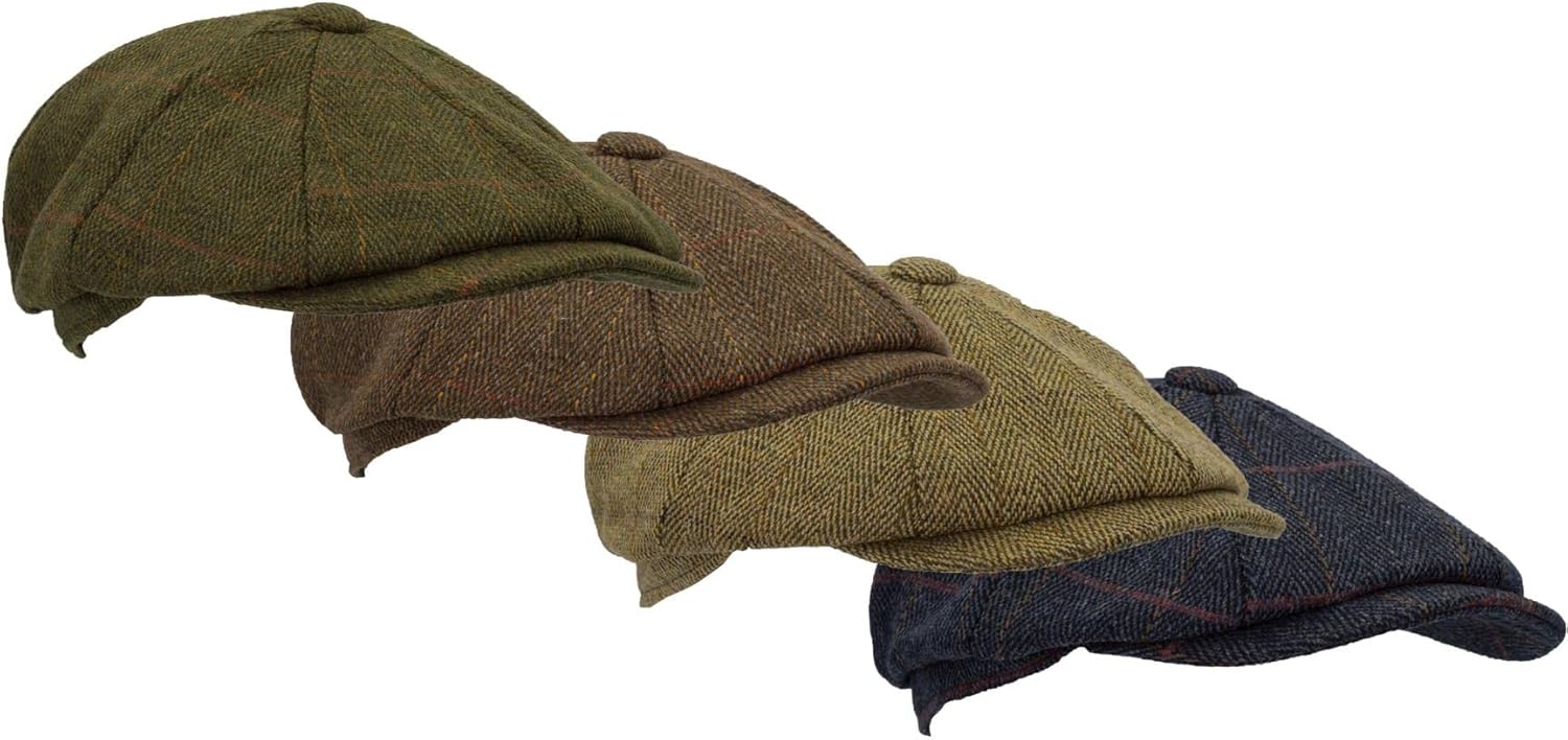 Miniatura 7 de Walker and Hawkes - Gorra unisex de tweed de 8 paneles Newsboy Bakerboy