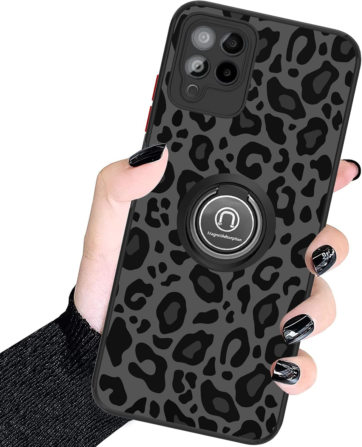 KANGHAR Leopard TPU Case for T-Mobile Revvl 6 Pro 5G - Non-Slip, Shockproof, Kickstand with Phone Ring Holder