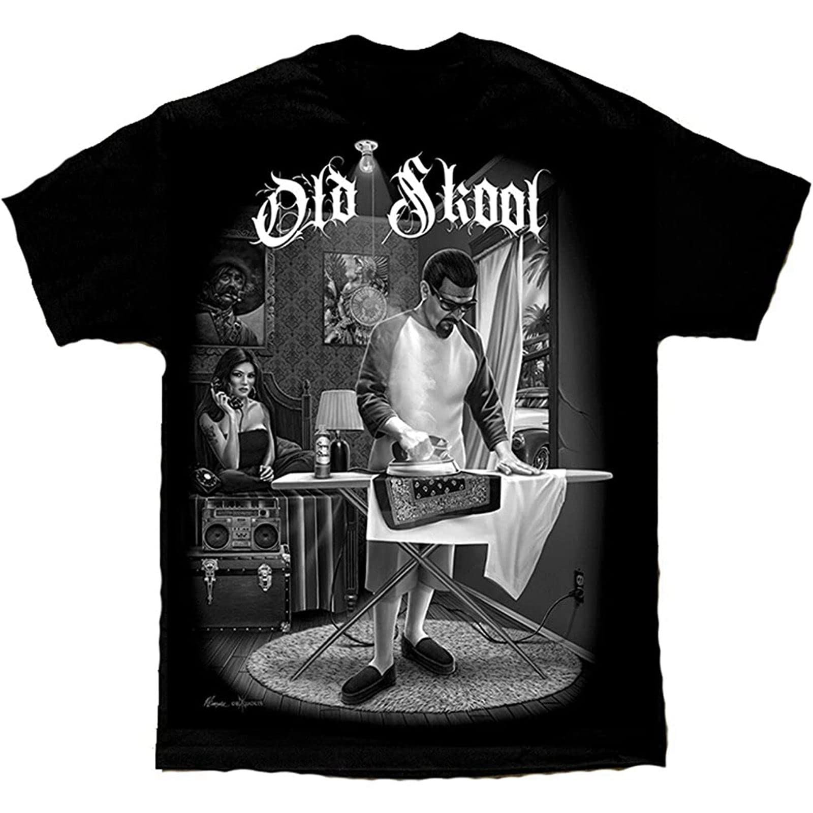 metterOld School Cholo Gangster Lowrider Chicano Art David Gonzales DGA T Shirt