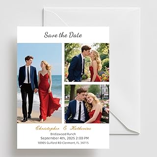 Personalized Save the Date Wedding Invitation Card with Photo 4x6inch 35...
