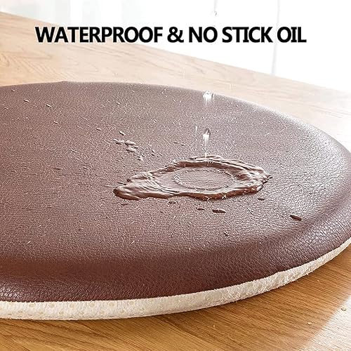 Miniatura 2 de Cojín de asiento redondo, cojín redondo de espuma viscoelástica suave, almohadilla de cuero antideslizante para silla, cojín de decoración del hogar