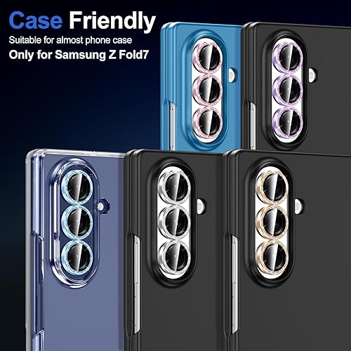 Vista 480 de para Samsung Galaxy Z Flip 7 Protector de Lente de Cámara, Cubierta de Lente de Vidrio Templado con Anillo de Metal Individual, [Fuerte Adhesión] 1