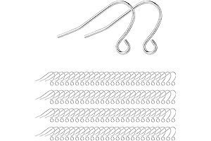 KISSPAT Silver Earring Hooks - 200 Pack Premium Ear Wires for Jewelry Making