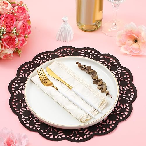 Miniatura 5 de Yexiya 200 manteles individuales desechables de 14 pulgadas, manteles individuales redondos grandes para pasteles, manualidades, boda, fiesta de