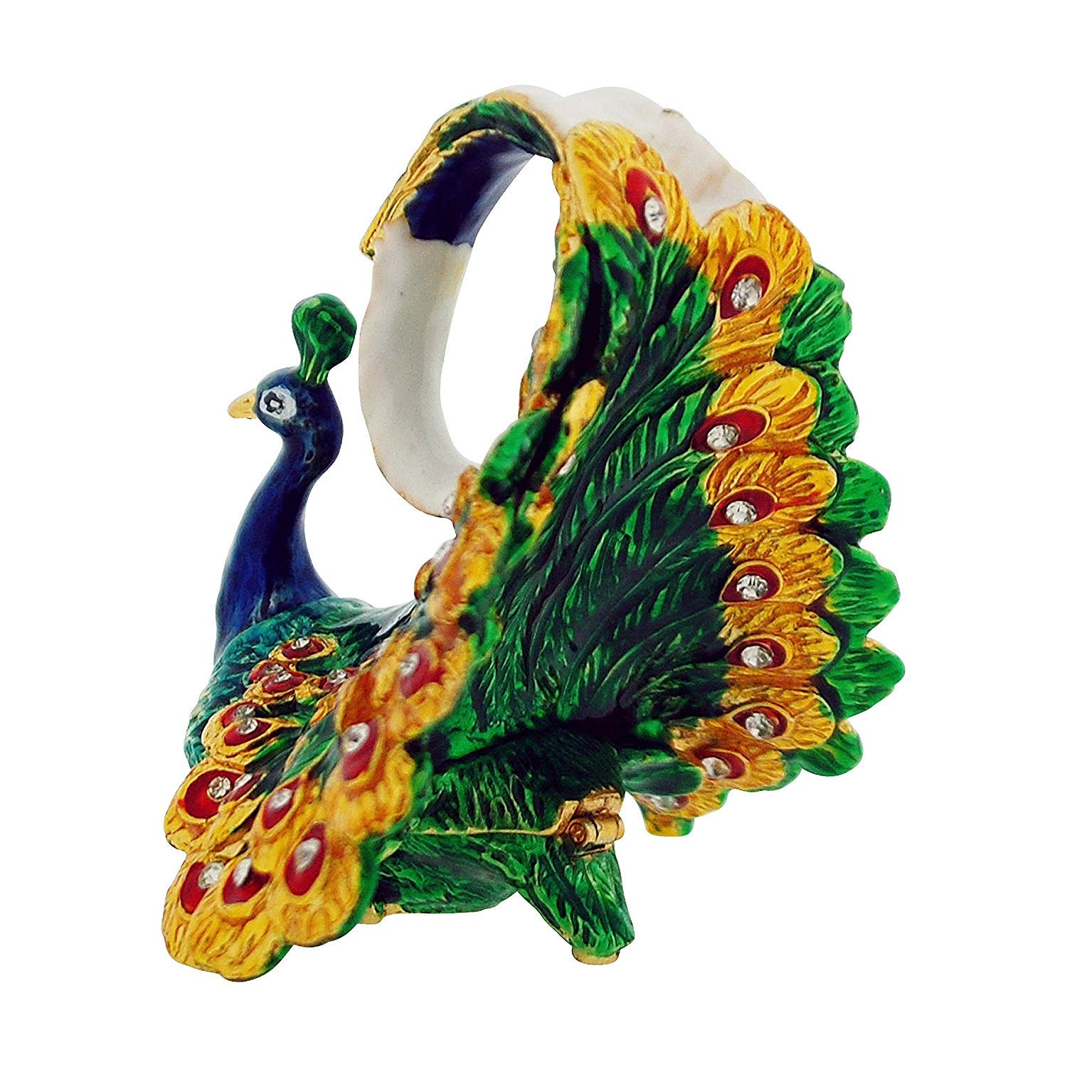 The Olivia Collection Rhinestone Set Trinket/Keepsake Peacock + Branded Box