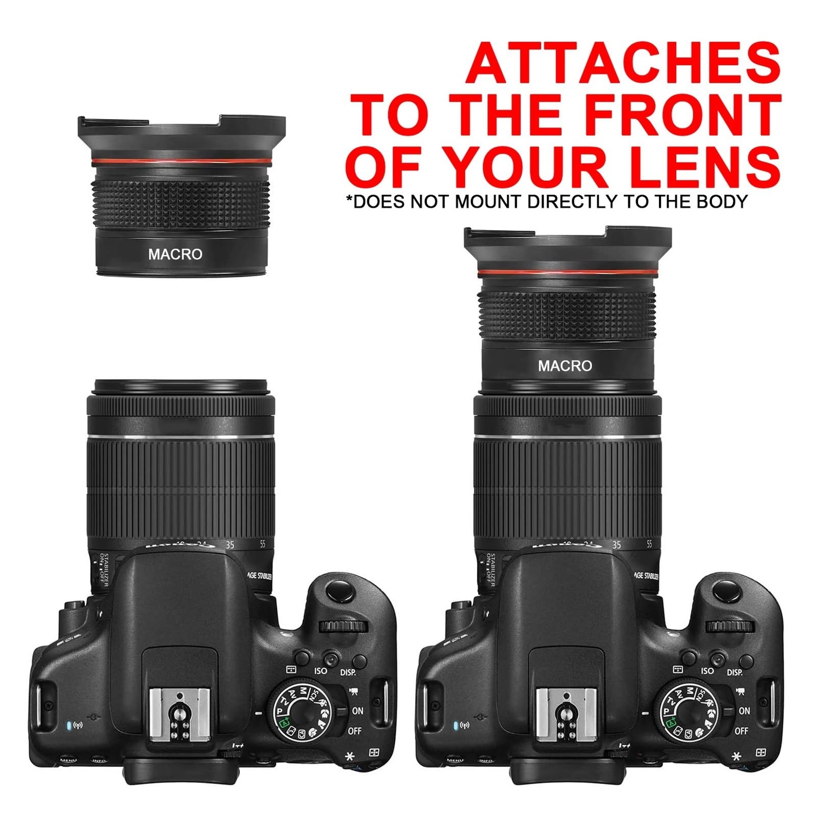 Obiettivo grandangolare Fisheye 52MM 55MM 58MM 0.35x, compatibile con Nikon D5200 D5100 D3500 D3400 D3300 D3200 D3100 D3000(1x58mm)