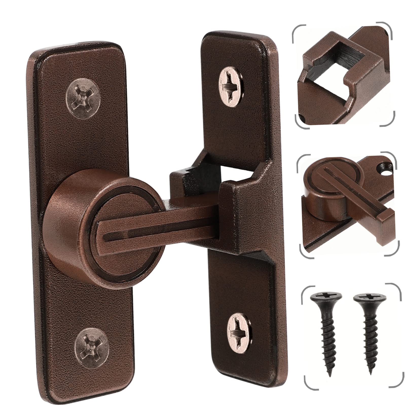 OSALADI 2pezzi Chiavistello Per Porta Scorrevole Luminosa Con Ingranaggio Gradi Serratura Per Sicurezza Di Finestre e Porte Installazione Facile e Resistente All Usura