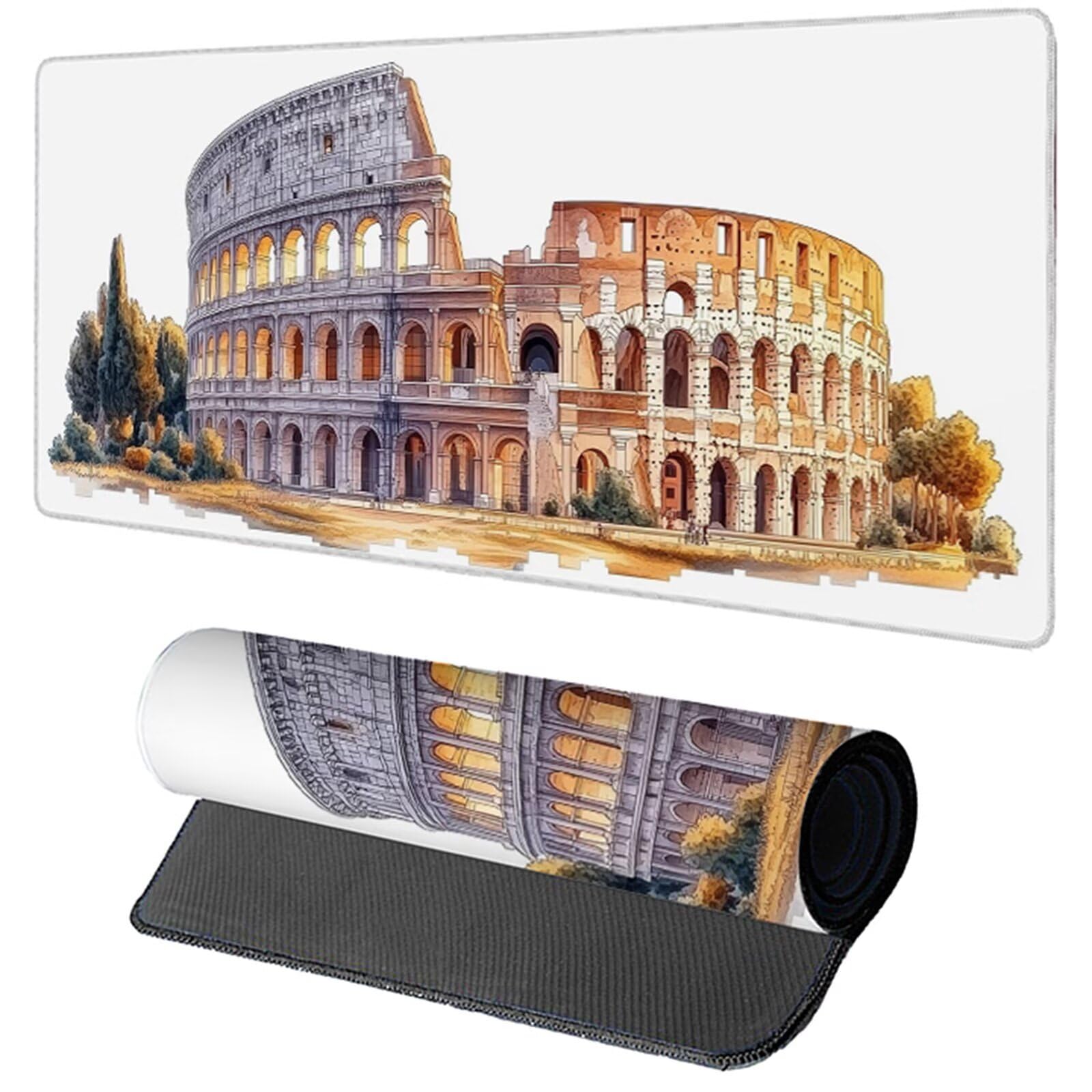 Podkładka pod mysz Biurko Biała Podkładka Pod Mysz XXL 1600x800x3mm, Architektura Gamingowa Podkładka Pod Myszkę, Poprawia Dokładność I Prędkość, Wodoodporna Podkładka Na Biurko Dla Graczy Akcesoria