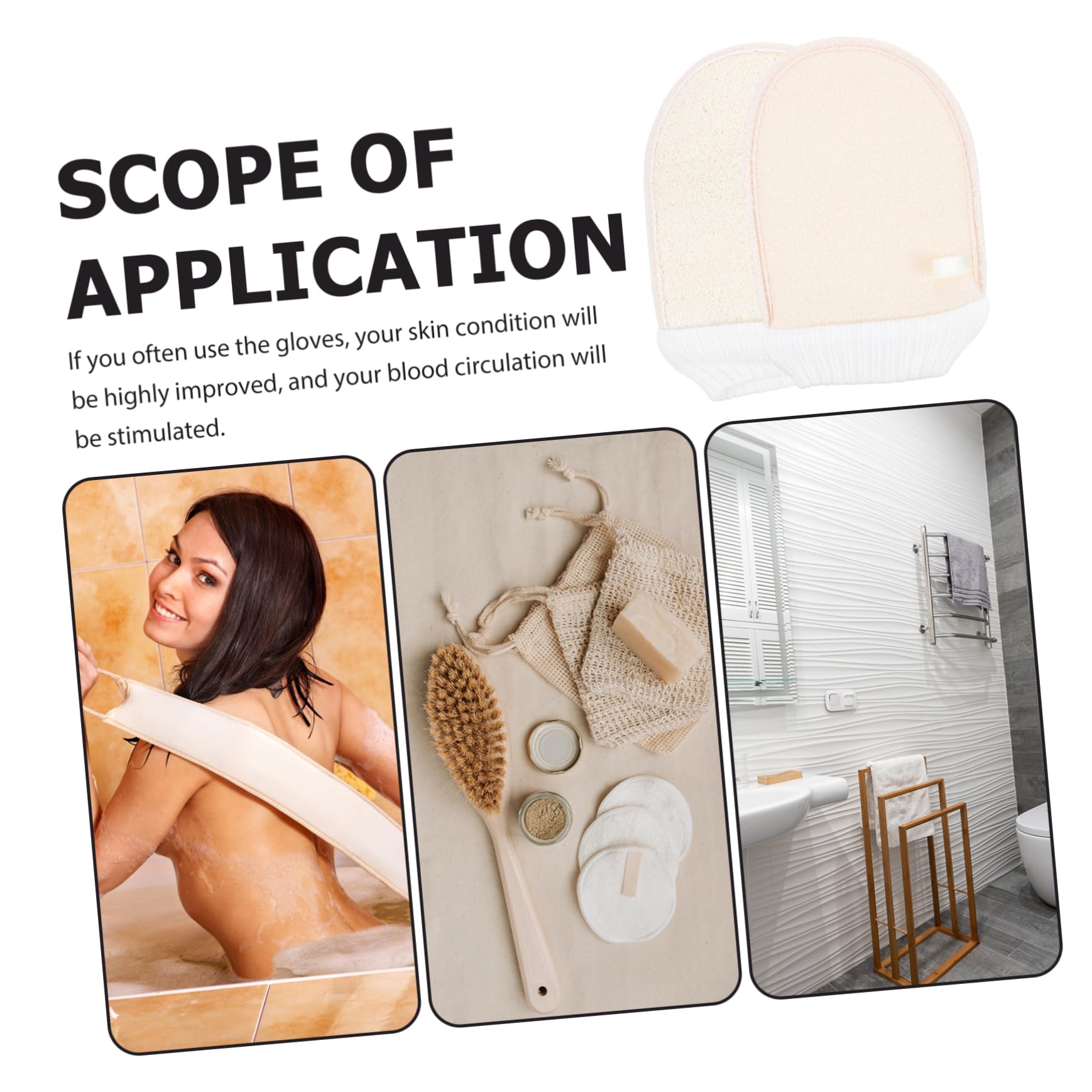 Healeved 6pezzi Guanto Esfoliante Per Bagno Guanto Scrub Per Corpo Luffa Rimuove Cellule Morte Massaggio Spa Per Uomini e Donne