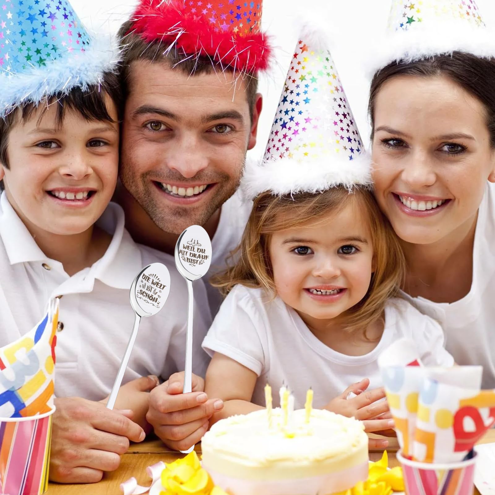 Set 2 Cucchiaini Da Caffè In Acciaio Inox 304 Con Incisione, In Confezione Regalo E Sacchetto, Per Amiche E Donne