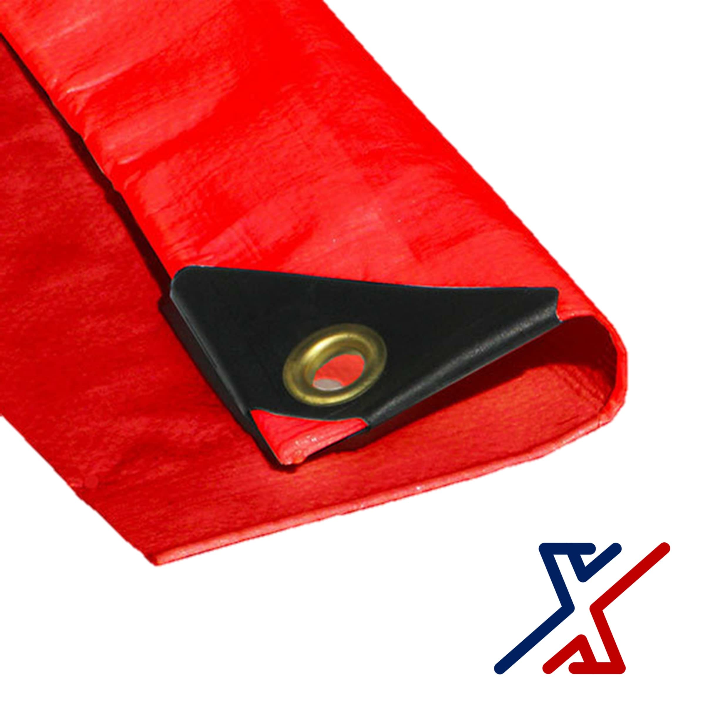 5 x 7 Red Color 12 Mil Heavy Duty Tarp w/UV Protection by X1 Tarps
