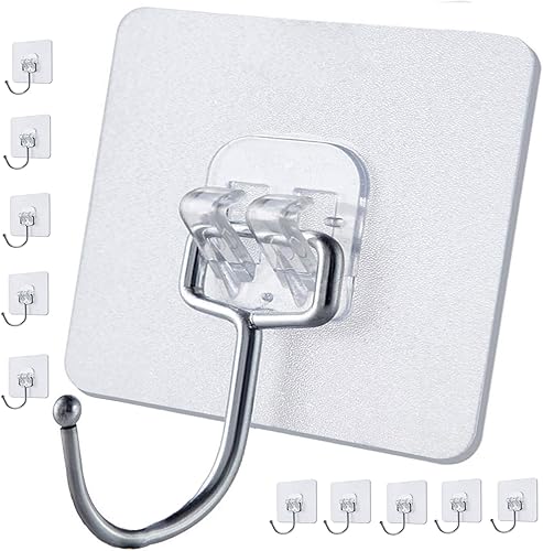Ganchos de pared con buena adherencia, gancho de pared impermeable transparente, ganchos adhesivos para colgar ropa, toallas, llaves, lentes de sol