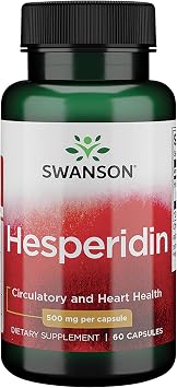 Swanson Hesperidin - Citrus-Derived - Cardiovascular & Hearth Health Support- Contributes to Muscle Recovery* - Features Antioxidant Properties - Gluten Free & Non-GMO - 60 Capsules