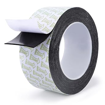 Double Sided Mounting Tape 2IN x 16.5FT, Strong Double Sided Tape Heavy Duty Black Wall Tape No Damage Foam Tape Adhesive Strips Poster Picture Hanging Tape Damage Free Hanging Strips