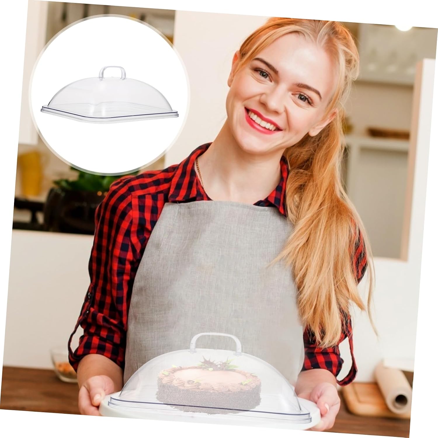 Acrylic Cake Cover with Handle for Dining Table Food Protection