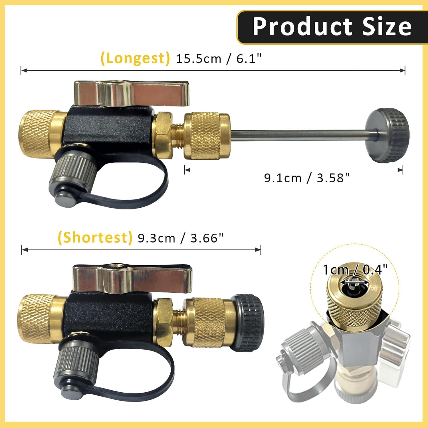 1 Pack 1/4" Mega Flow Valve Core Removal Tool, Vacuum-Rated to 20 Microns, Fast Recovery & Evacuation, HVACR Service Tool with Magnetic Hanger, for A/C Refrigeration Systems, Cars, Trucks