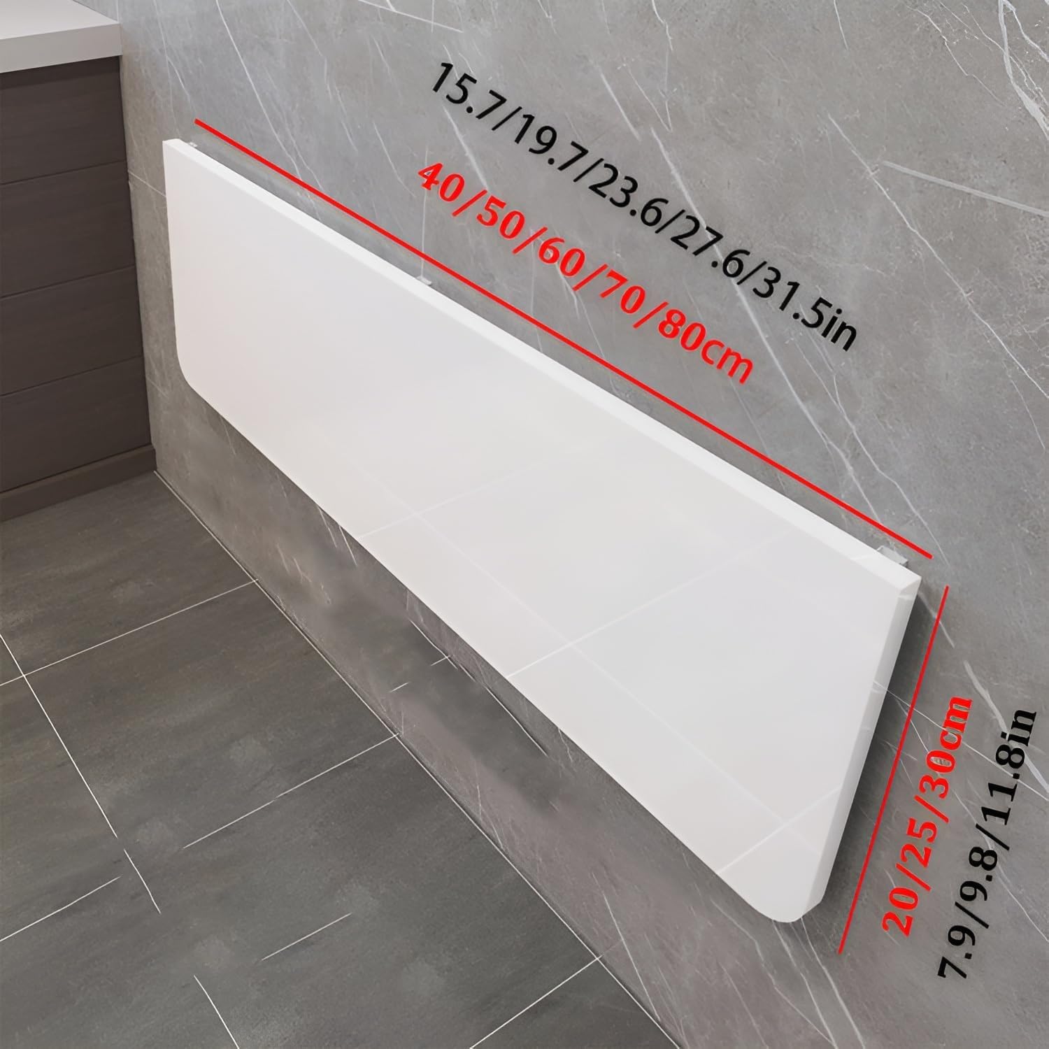 Modern Wall-Mounted Folding Table for Dining, Kitchen, Study & Laundry - Space-Saving, Versatile Design (40 x 30 cm)