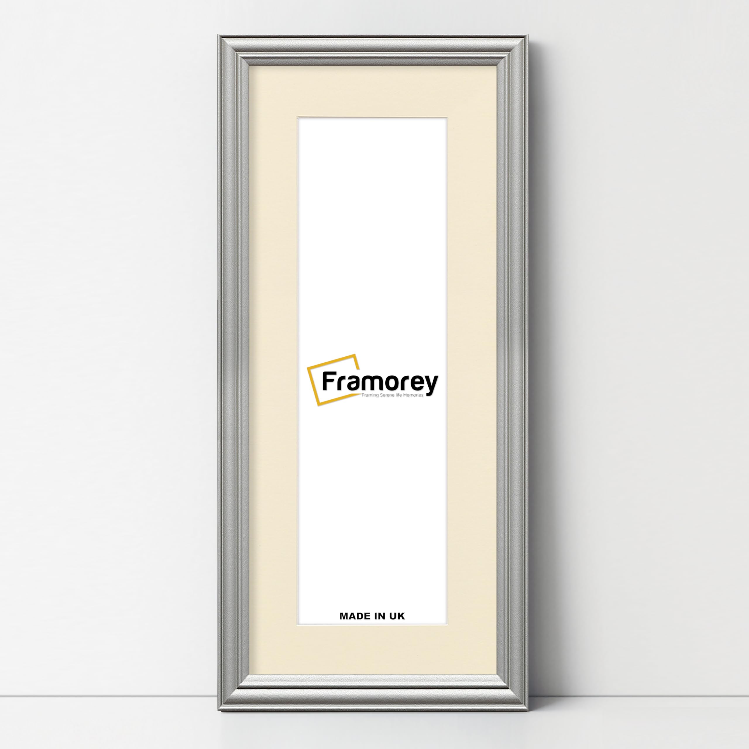 FRAMOREY Panoramic Style Antique LW Picture Frame, 26x13" Silver Photo Frame With 22x9" Ivory Mount Wall Art Poster Frame, Modern Photo Frames, Home Décor Frames