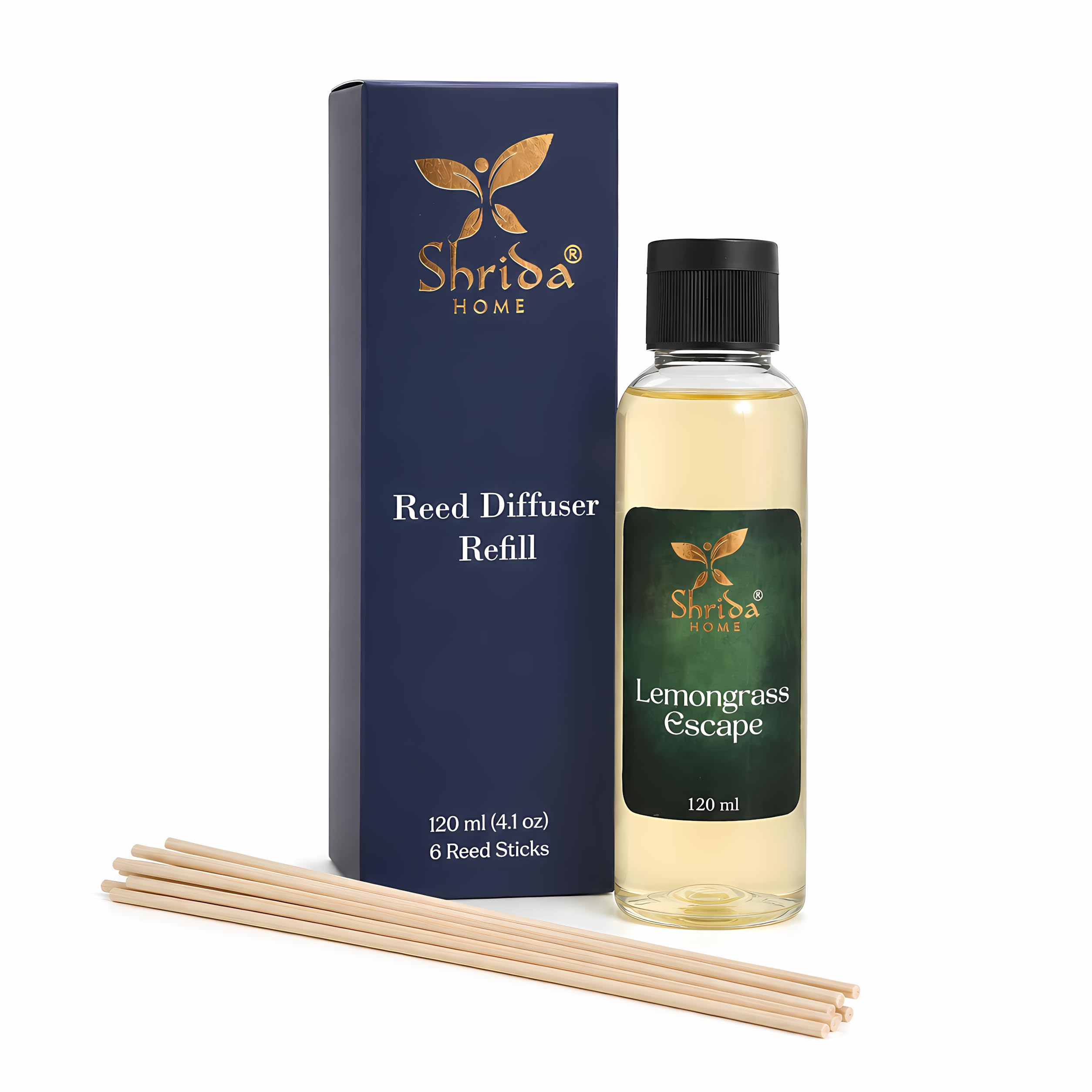 Naturals Lemongrass Escape Reed Diffuser Oil Refill 120ml, Fresh Citrus Herbal Room Freshener Refill, 45 Days Long Lasting Fragrance, 6 Fiber Sticks, Home Bedroom Kitchen Office-image-25