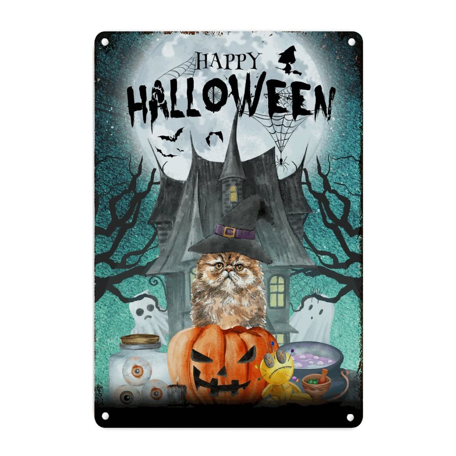 Plaque murale en métal d'Halloween en acier durable pour mur et chambre