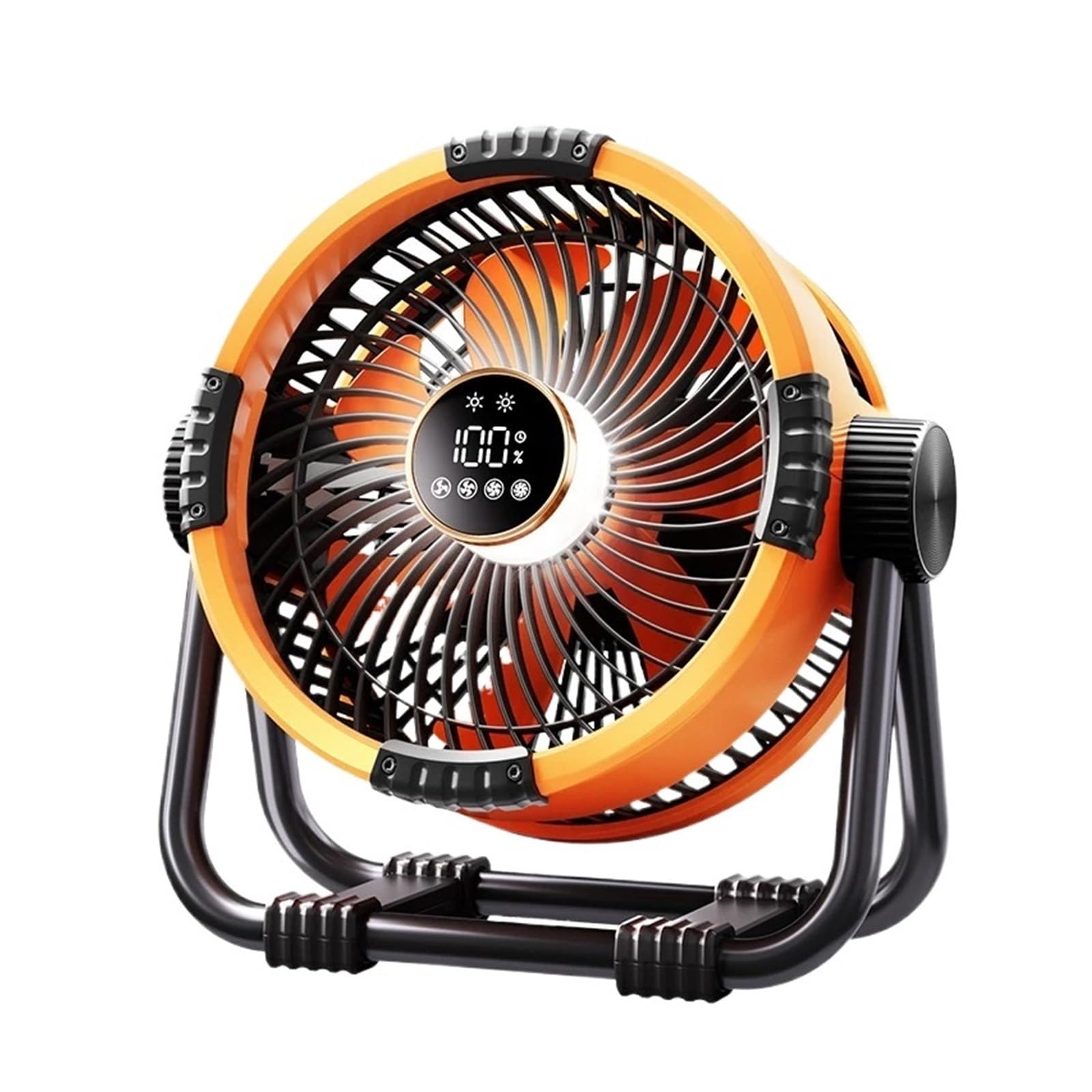 Generico Ventilatore da campeggio for esterni | 20000 mAh, wireless, rotazione a 360°, telecomando, LED, gancio, soffitto(Orange)