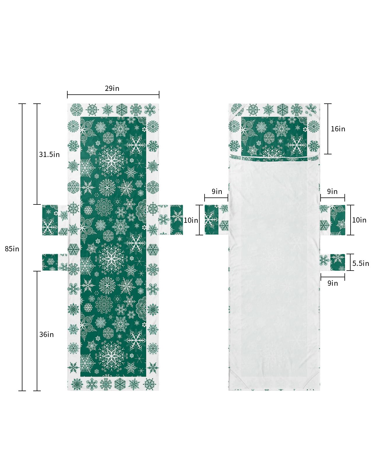 Christmas Green, Beach Lounge Chair Towel Cover, Soft Chaise Lounge Towel with Side Pockets Patio Pool Chairs Cover for Beach/Pool Sunbathing 29x85 Winter Xmas Snowflake Floral Holiday