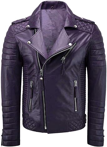 purple leather jacket