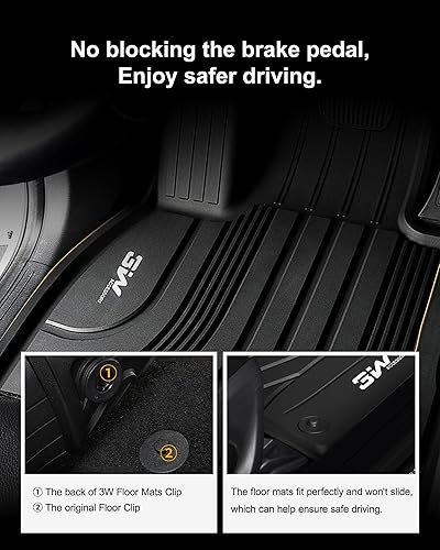 Miniatura 7 de 3W Alfombrillas para Hyundai Sonata 2020-2024Kia K5 2021-2024 (solo para modelos FWD), revestimiento de suelo de TPE para todo tipo de clima, ajuste