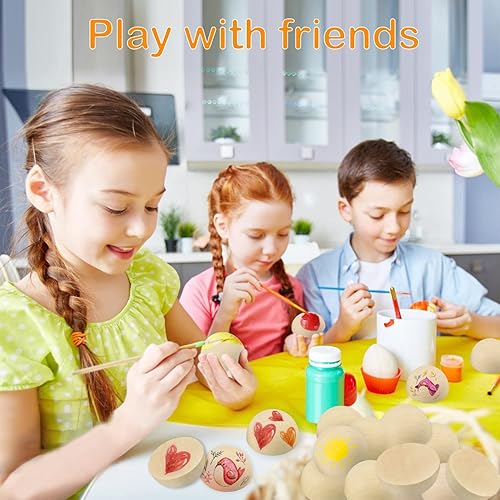 Miniatura 7 de 60 bolas de madera de 2 pulgadas, bolas de madera divididas, medias esferas de madera, bolas semicirculares, adecuadas para pintura, vidrio, varios