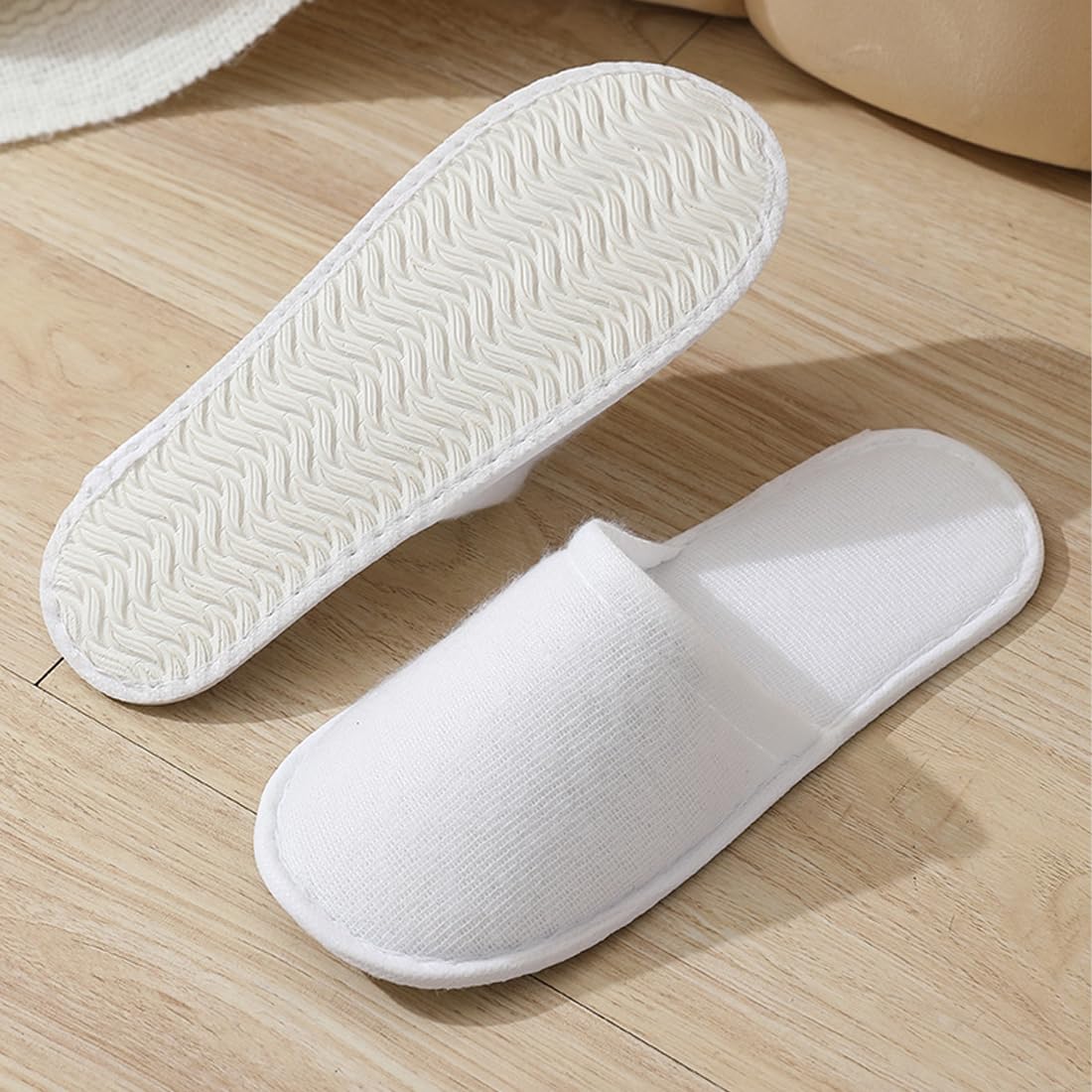 2 coppie Pantofole antiscivolo usa e getta ciabatte chiuse ciabatte usa e getta hotel spa casa viaggio taglia unisex