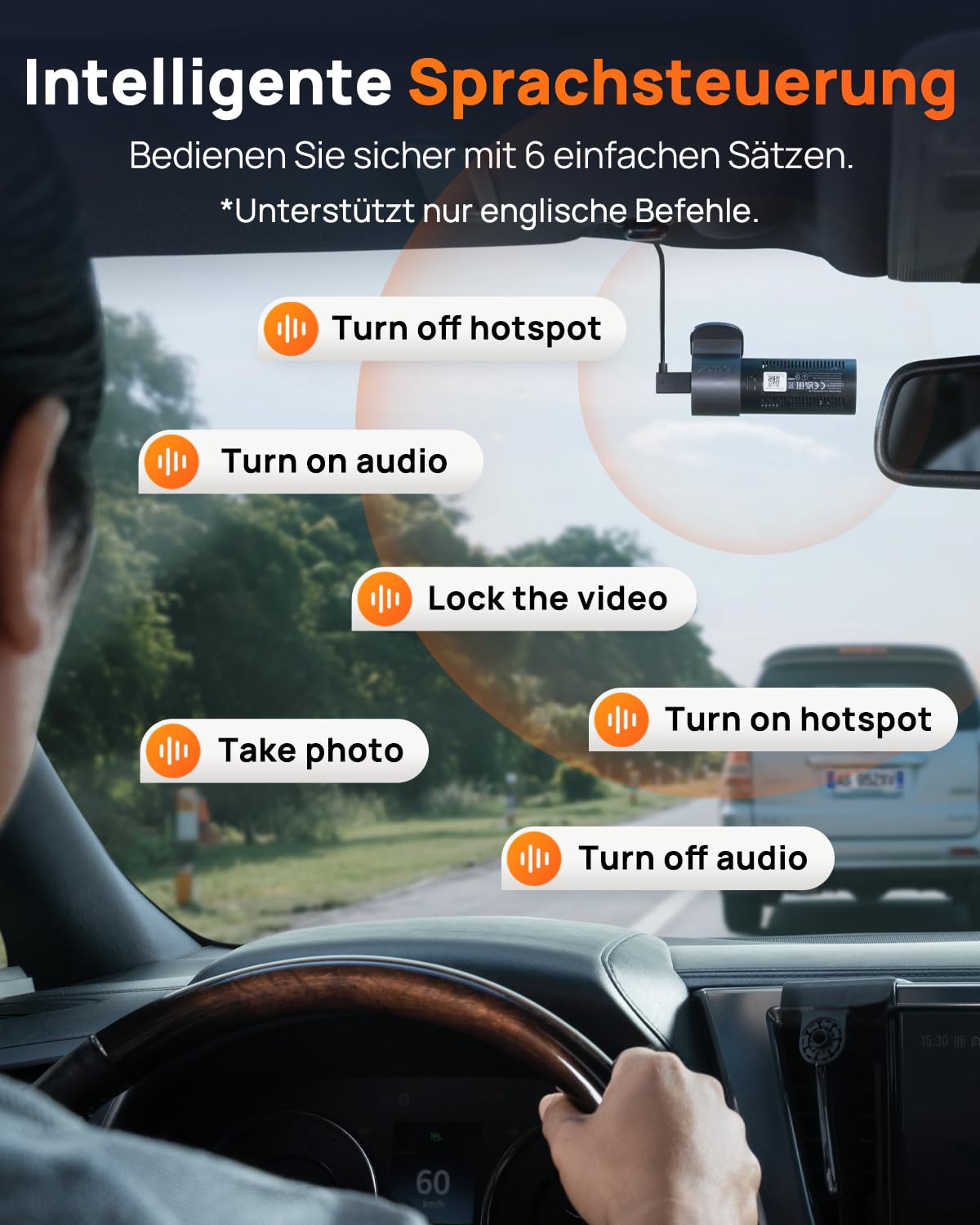 70mai M310 Plus 4K Dashcam 2160P Mini mit 360° Drehbarl, WiFi, G-Sensor, Super Nachtsicht, WDR, F1.55 Blende, 24h Parküberwachung, Loop-Aufnahme, 256 GB