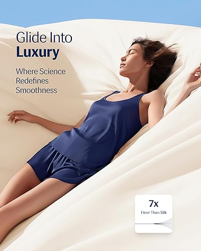 Miniatura 4 de REST Evercool+ Juego de sábanas básico, Queen, marfil, sábanas transpirables para personas que duermen con calor y sudores nocturnos, con fundas de