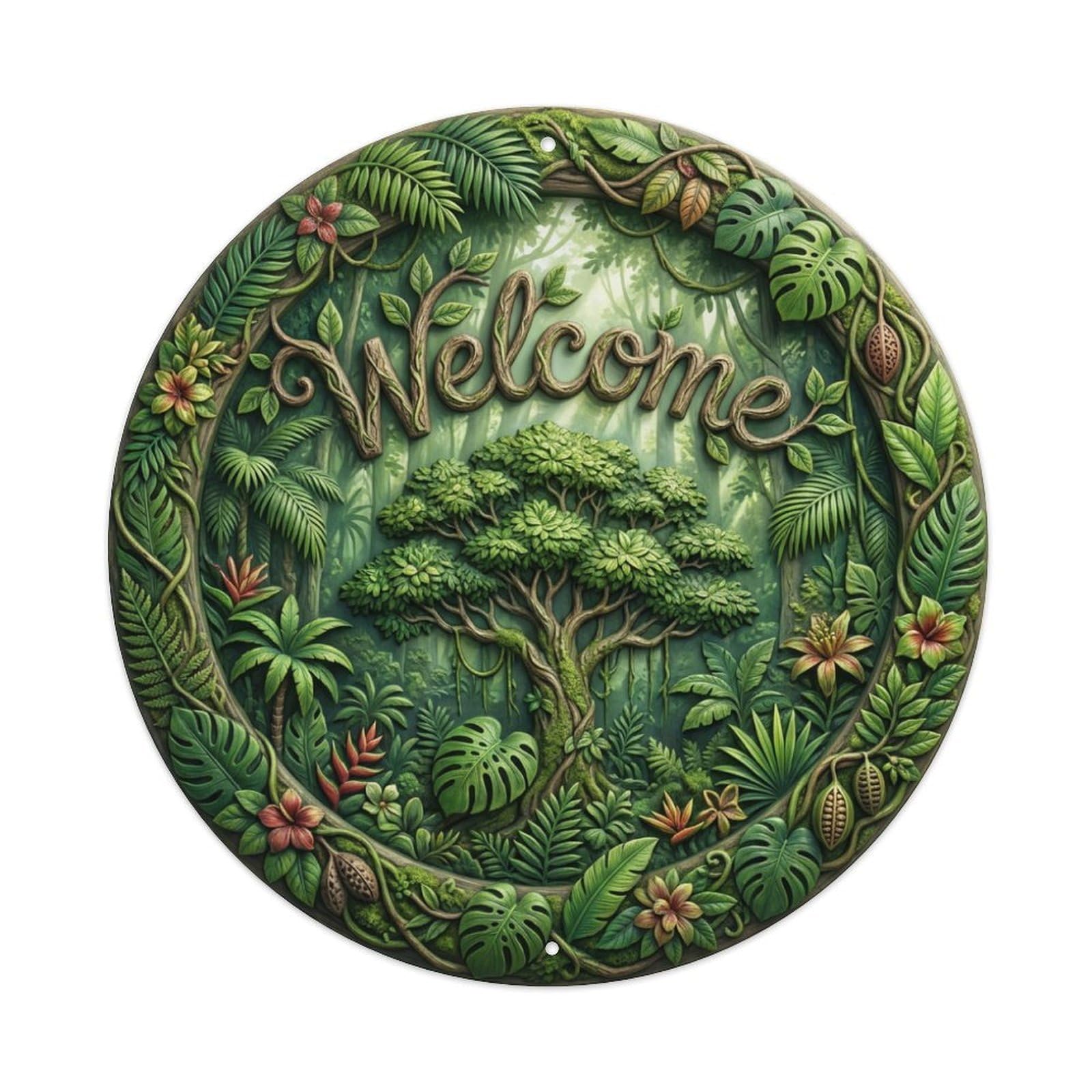 Tgrcjimh Style Metal Tin Sign Tropical Canopy Welcome Jungle Shade