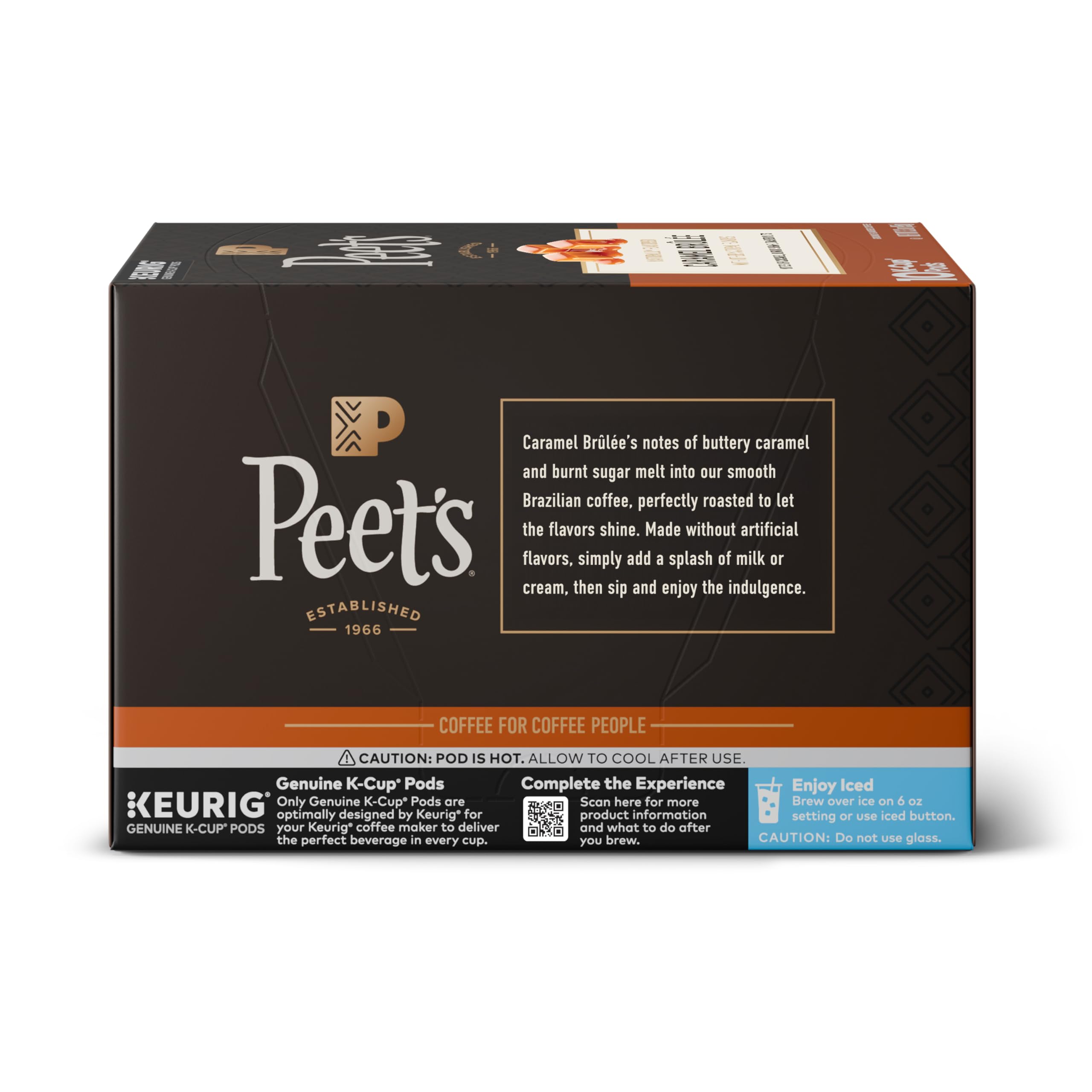 Peet’s Coffee, Flavored Coffee K-Cup Pods for Keurig Brewers - Caramel Brûlée, 60 Count (6 boxes of 10 pods), Light Roast