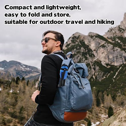 Miniatura 6 de Taburete de camping plegable portátil, silla de pesca de viaje, silla de campamento con marco cuádruple, peso máximo, 270 libras, silla de jardín