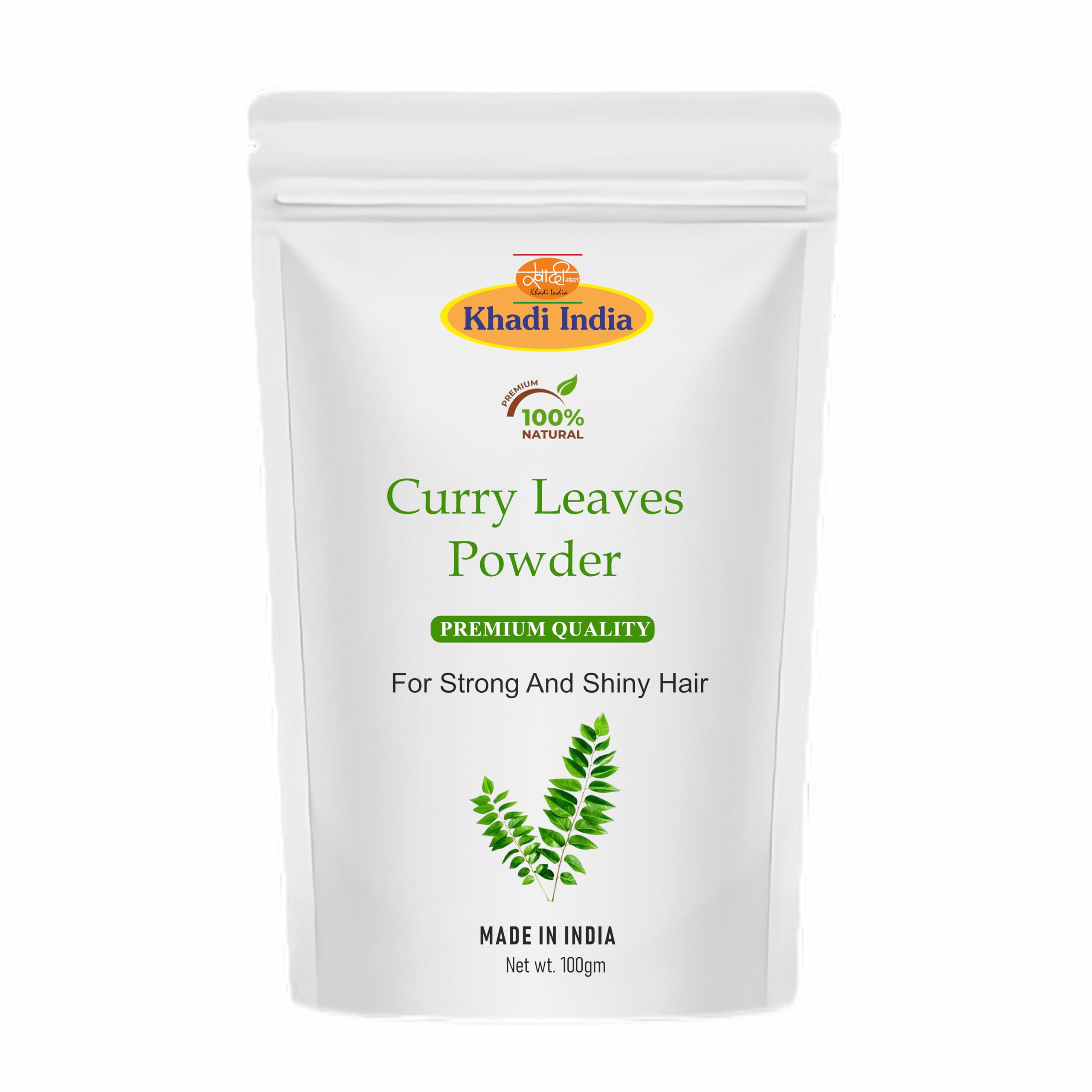Khadi 100% Pure Organic Curry Leaves Powder for Hair & Skin Brightening (Fresh Kari Patta Leaf, Karuveppilai powder) Fresh (100gm., CURRY LEAVES)