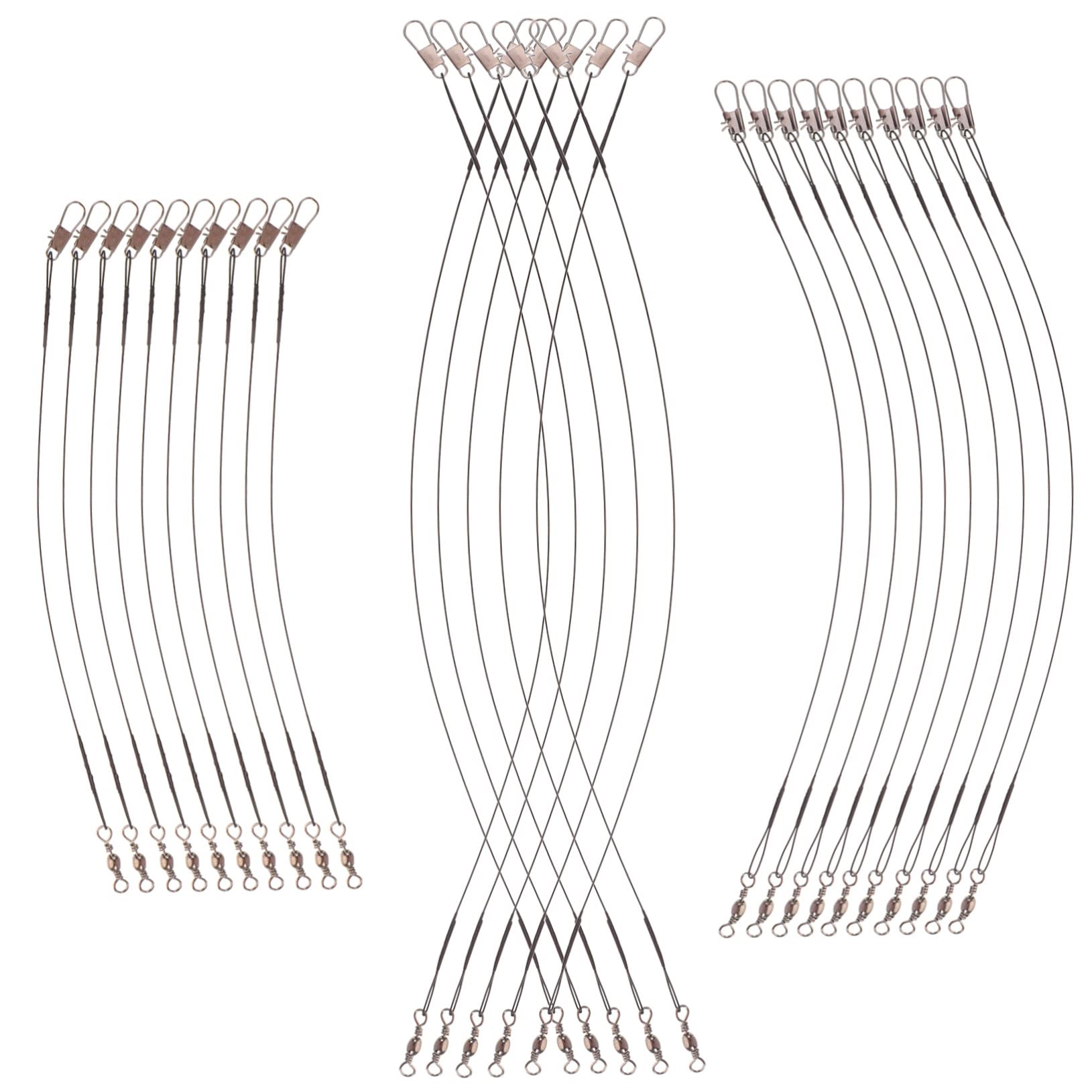 BESPORTBLE 5sets 100m Fishing Saltwater Steel Fishing Lines Accessories Fish Wire Tools 30pcs*5