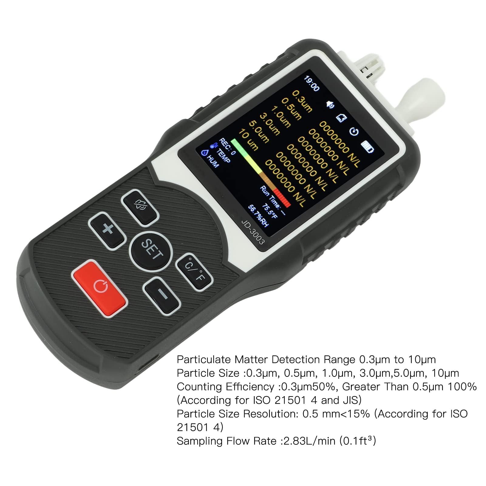 Compteur Professionnel De Qualité De L'air Avec Compteur De Particules De Poussière Pour Intérieur Et Extérieur, Grande Batterie, Vitesse De Test Rapide, Enregistrement En Temps Réel, Large App