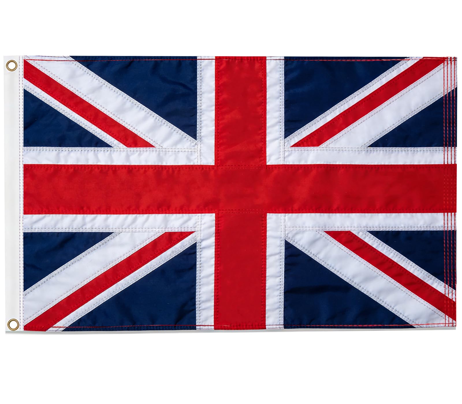 Union Jack Flags 5ft x 3ft - Sewn Stripes Double Sided Heavy Duty British Flag, UK Flag Sewn Oxford Fabric with Brass Eyelets for Party Outdoors Indoors Garden Decorations