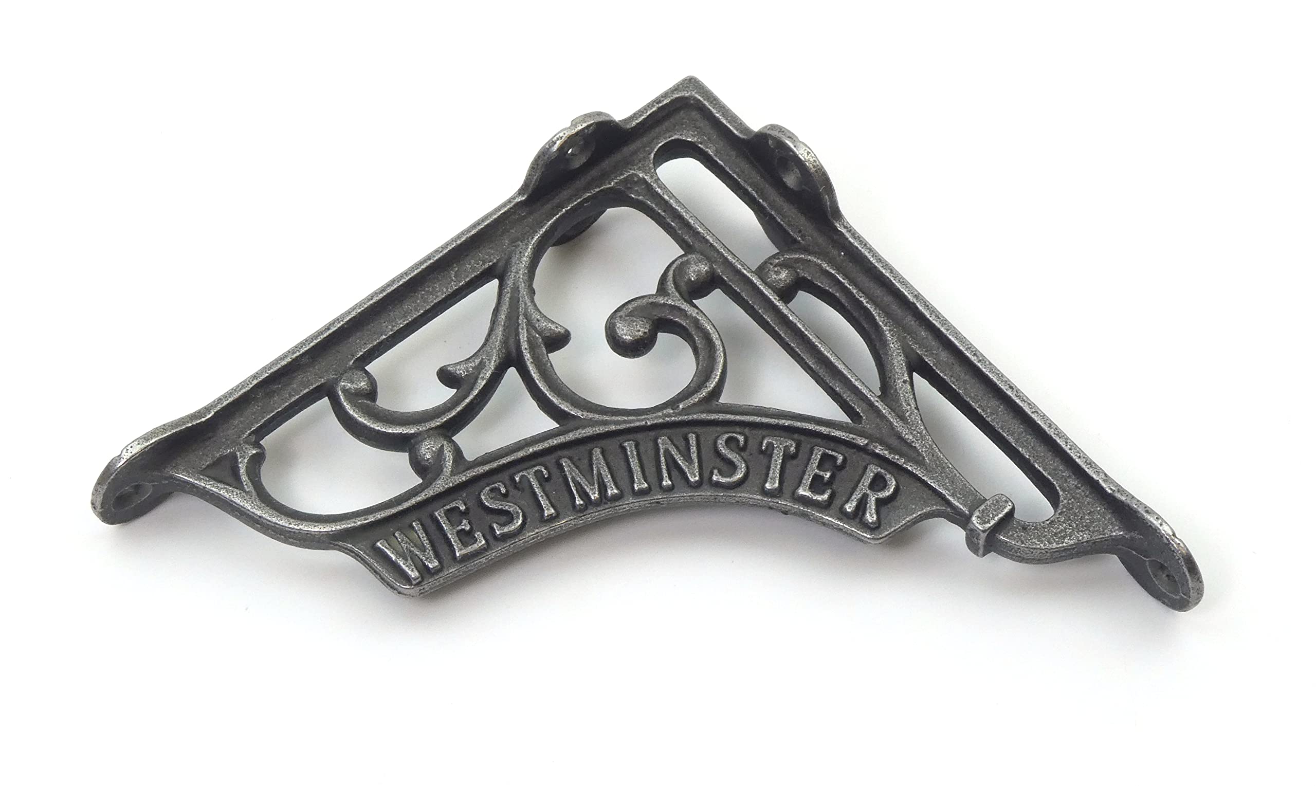 Oakcrafts - Pair of Antique Cast Iron London Landmark Shelf Brackets - 125mm x 125mm (Westminster)