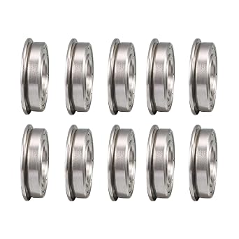 TOP-VIGOR 10Pcs F6800ZZ Flanged Ball Bearing, 10x19x5mm Double Shielded ABEC-3 Chrome Steel Bearings for Glider, Wheels, lawnmowers, Printers, Motors, Reducer, Electronic Equipment