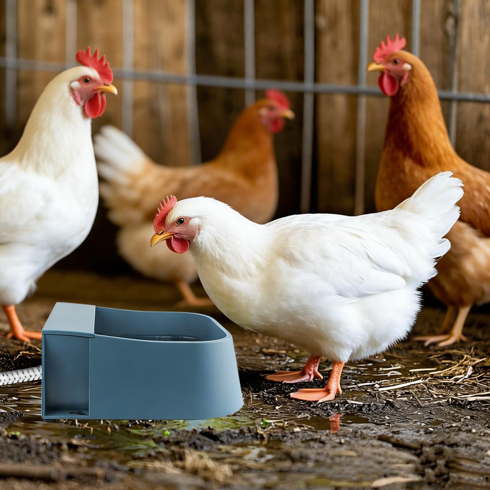 Enjoying Distributore d'acqua automatico per Cane con Tubo d'acqua in Metallo di 1.5 M, Auto Riempire Animale Ciotola d'acqua con Valvola Galleggiante, per Cani Gatti Pollo Coniglio Maiali Bestiame