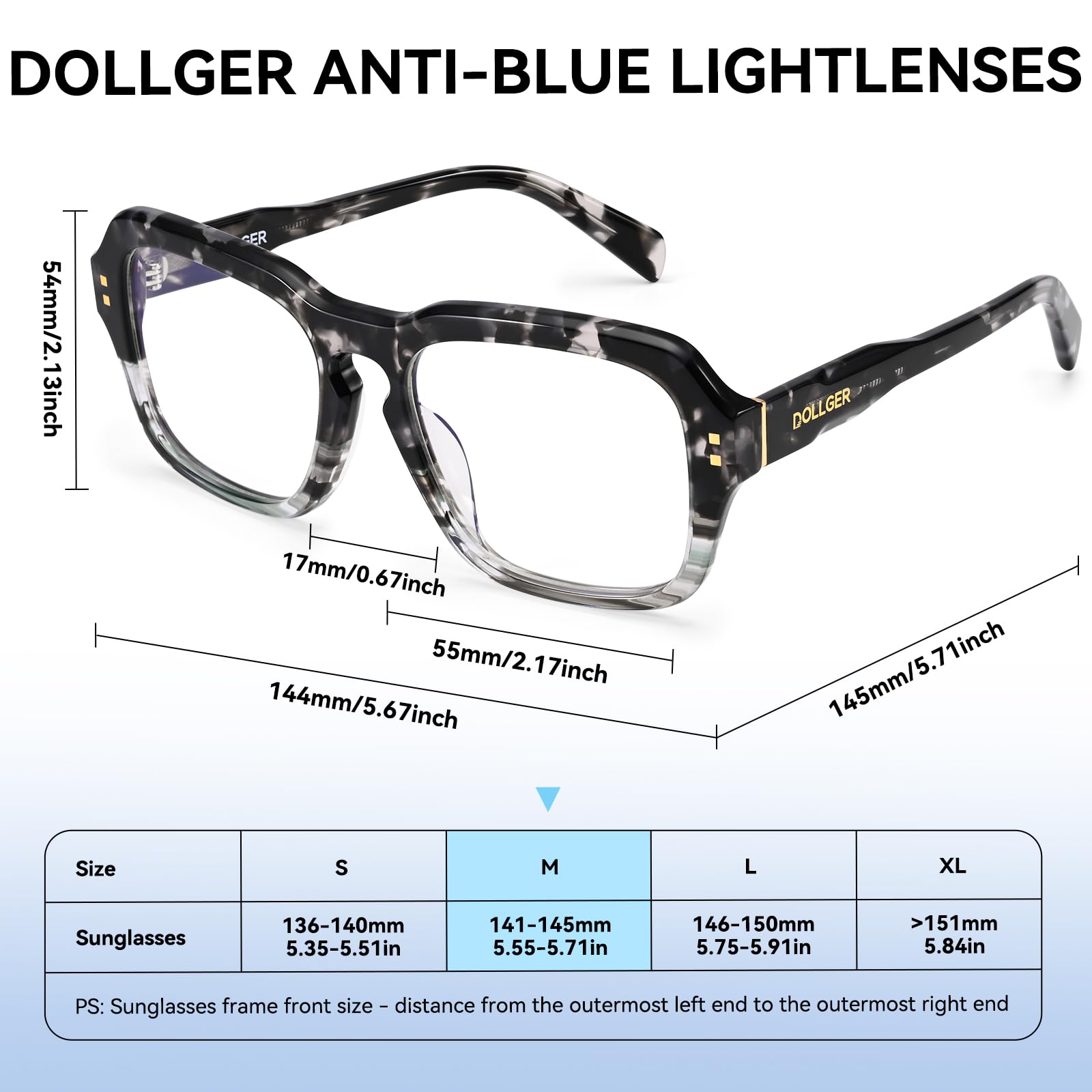 Dollger Kwadratowe okulary blokujące niebieskie światło dla kobiet i mężczyzn okulary do gier komputerowych ochrona UV400
