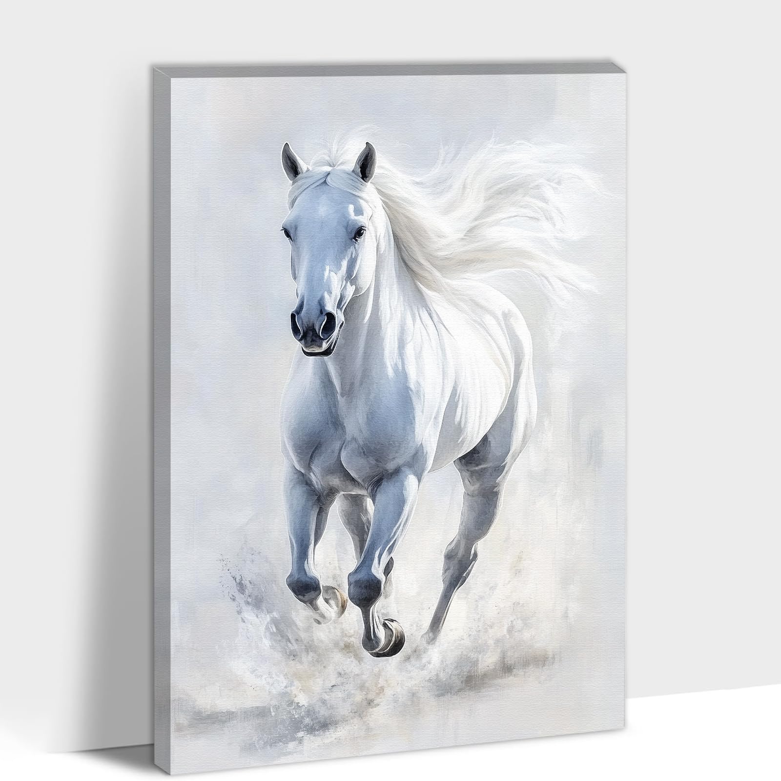 GUTTATY Horse Pictures Wall Decor, Horse Posters Canvas Wall Art Framed, Vintage Running Horses Wall Art for Office, Horse Painting Art Wall Decor for