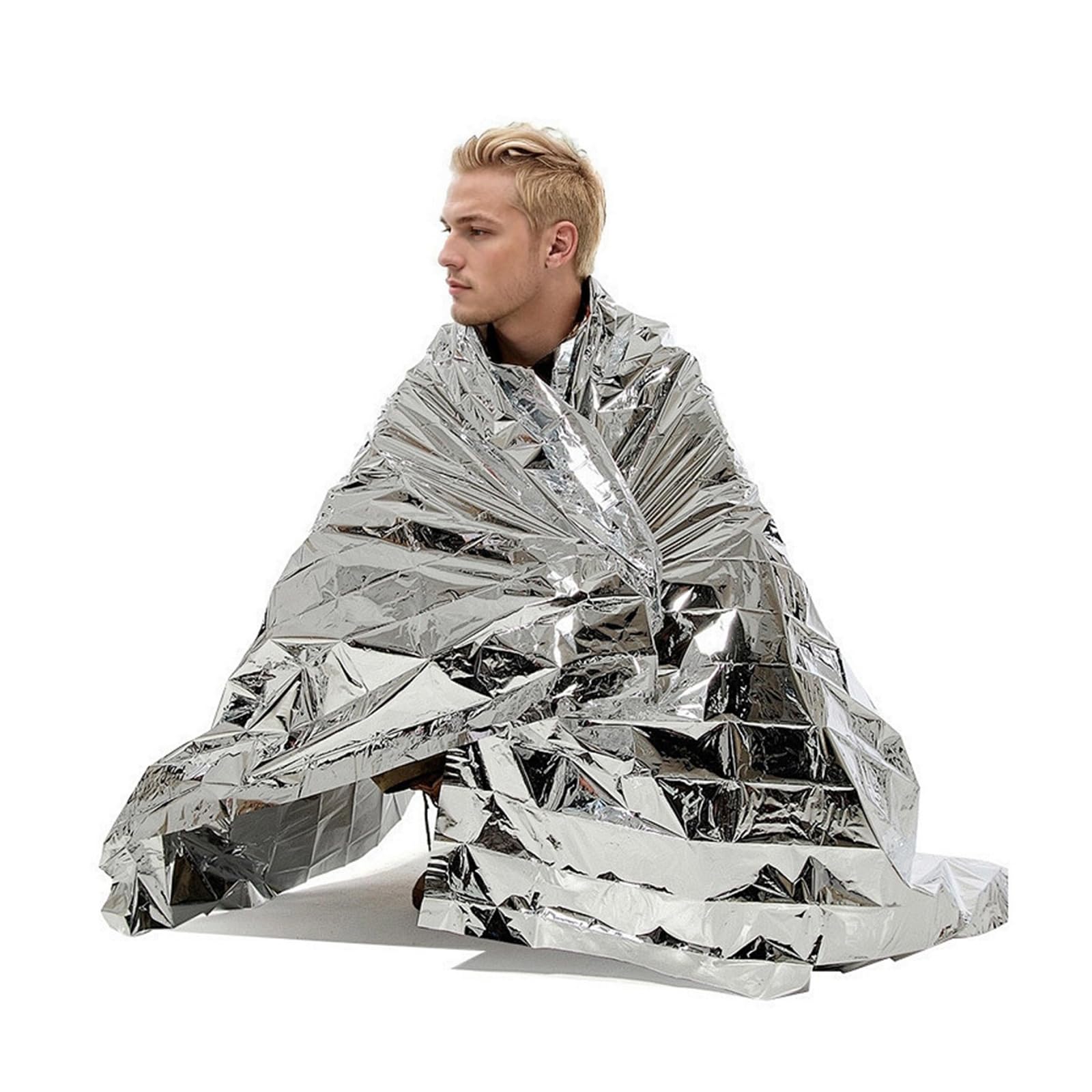 Lot de 10 couvertures de survie - Doré/argenté - 210 x 160 cm - Couverture d'urgence résistante aux intempéries pour les premiers secours et l'extérieur - Couverture de survie compacte pour