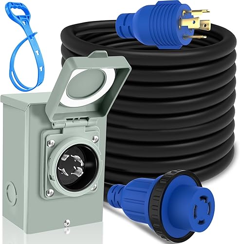 Miniatura 9 de PAULINN Caja de entrada de energía para generador de 50 amperios, caja de entrada de alimentación NEMA 3R, 125250 voltios, 12500W, PB50, SS2-50P,